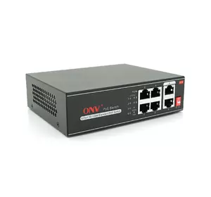 4х портовий PoE комутатор з автоперезапуском ONV-H1064PLD, 4хРоЕ 100Мбіт + 2хUplink 100Мбіт до 250м, IEEE802.3af/at, загальна потужність 65Вт 4х портовий PoE комутатор з автоперезапуском ONV-H1064PLD, 4хРоЕ 100Мбіт + 2хUplink 100Мбіт до 250м, IEEE802.3af/at, загальна потужність 65Вт