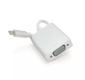 Конвертер Type-C (тато) на VGA (мама) 10cm, Silver, 4K / 2K Пакет Конвертер Type-C (тато) на VGA (мама) 10cm, Silver, 4K / 2K Пакет