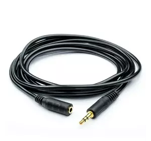 Подовжувач Audio DC3.5 тато-мама 3.0м, GOLD Stereo Jack, (круглий) Black cable, Пакет Q300 Подовжувач Audio DC3.5 тато-мама 3.0м, GOLD Stereo Jack, (круглий) Black cable, Пакет Q300
