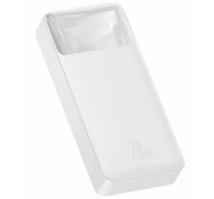 Powerbank Baseus Bipow 20000mAh, Input:5V/2A/3A,9V/2A(microUSB,Type-C), Output:5V/3A,9V/2A,12V/1.5A(2хUSB),Q40,plastic,White Powerbank Baseus Bipow 20000mAh, Input:5V/2A/3A,9V/2A(microUSB,Type-C), Output:5V/3A,9V/2A,12V/1.5A(2хUSB),Q40,plastic,White