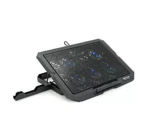 Підставка під ноутбук XSTRIKE XS-55, 10-17", 5*70мм 2200±10% RPM, корпус пластик+алюміній, 2xUSB 2.0, 356x259x28mm, RGB, Box Q20 Підставка під ноутбук XSTRIKE XS-55, 10-17", 5*70мм 2200±10% RPM, корпус пластик+алюміній, 2xUSB 2.0, 356x259x28mm, RGB, Box Q20