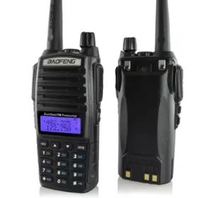 Бездротова рація Baofeng UV82-5W c дисплеєм, FM- радіо, корпус пластмас, частота 400-470MHz, Black, BOX