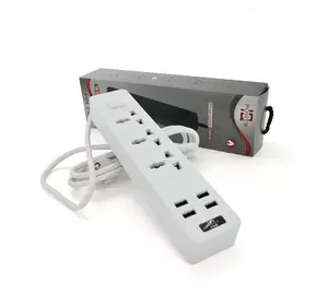 Мережевий фільтр ТВ-Т08, 3 розетки + 4 USB, 2 м, перетин 3х0,5мм, 2500W, White, Box Мережевий фільтр ТВ-Т08, 3 розетки + 4 USB, 2 м, перетин 3х0,5мм, 2500W, White, Box