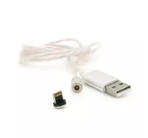 Магнітний кабель світиться USB 2.0 / Lighting, 1m, 2А, Silver, OEM Магнітний кабель світиться USB 2.0 / Lighting, 1m, 2А, Silver, OEM