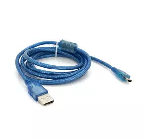 Кабель USB 2.0 RITAR (AM / Mini 5 pin) 1,5м, синій прозорий, Q200