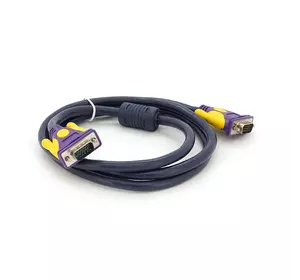 Кабель JH-VGA39 VGA 3+9, 1,5m, male to male (тато-тато), 1 ферит, purple, Пакет Кабель JH-VGA39 VGA 3+9, 1,5m, male to male (тато-тато), 1 ферит, purple, Пакет
