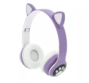 Бездротові навушники Bluetooth Cat Ear YR-28 Led, Purple Бездротові навушники Bluetooth Cat Ear YR-28 Led, Purple