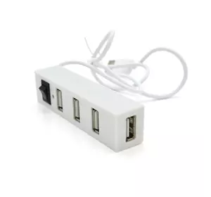 Хаб YT-HUB4-W USB 2.0 4 порти, White, 480Mbts живлення від USB, Blister Q200 Хаб YT-HUB4-W USB 2.0 4 порти, White, 480Mbts живлення від USB, Blister Q200