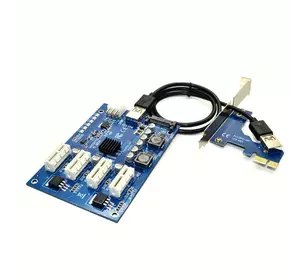 Cпліттер-розгалужувач-хаб PCI-e x 1 на 3 порту х 1, BOX