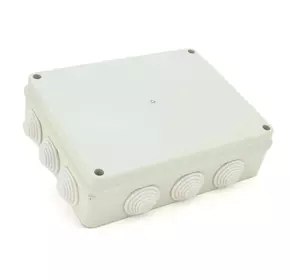 Коробка розподільна зовнішня PIPO Р110 255х200х80мм; IP55; пластик; (РР) 12 гермовводів; біла; Q11