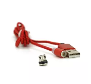 Магнітний кабель PiPo USB 2.0 / Micro, 1m, 2А, тканинна оплетка, броньований, знімач, Red, BOX Магнітний кабель PiPo USB 2.0 / Micro, 1m, 2А, тканинна оплетка, броньований, знімач, Red, BOX