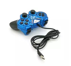 Геймпад Brazzers BR-8600 провідний для ПК, USB 2.0, Double Shock, Blue, Blister Геймпад Brazzers BR-8600 провідний для ПК, USB 2.0, Double Shock, Blue, Blister