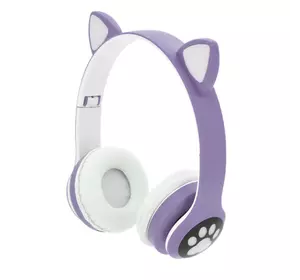 Бездротові навушники Bluetooth Cat Ear VZV-28M Led, Purple