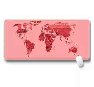Килимок 300 * 700 тканинної Карта світу з бічної прошивкою, товщина 2 мм, колір Pink, Пакет
