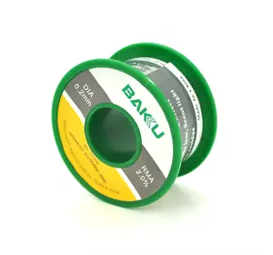 Припій BAKKU дротяний Solder wire BK10002 DIA 0,2mm (50g) Припій BAKKU дротяний Solder wire BK10002 DIA 0,2mm (50g)