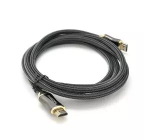 Кабель VEGGIEG HX-2 HDMI-HDMI 2K * 4K, 2m, v2,0, OD-7.0mm, круглий, обплетення, Black, коннектор Black-Gold, Пакет Кабель VEGGIEG HX-2 HDMI-HDMI 2K * 4K, 2m, v2,0, OD-7.0mm, круглий, обплетення, Black, коннектор Black-Gold, Пакет
