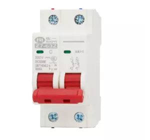 Автоматичний вимикач постійного струму ZUOYI Z7-63Z 2P C16 DC250-1000V, 16A, 6kA, DIN, 80*35.4*44.8mm Автоматичний вимикач постійного струму ZUOYI Z7-63Z 2P C16 DC250-1000V, 16A, 6kA, DIN, 80*35.4*44.8mm