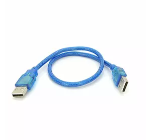 Кабель USB 2.0 RITAR AM / AM, 0.5m, прозорий синій Кабель USB 2.0 RITAR AM / AM, 0.5m, прозорий синій