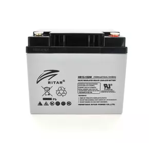 Акумуляторна батарея AGM RITAR HR12150W, Gray Case, 12V 40.0Ah ( 198 х 166 х 169 (169 ) 12.40kg Q1