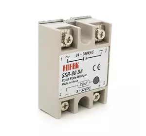 Твердотільні реле FQFER SSR-80DA 80А 24-380VAC Твердотільні реле FQFER SSR-80DA 80А 24-380VAC