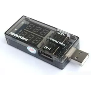 USB тестер Keweisi KWS-V21 напруги (3-8V) та струму (0-3A), Black USB тестер Keweisi KWS-V21 напруги (3-8V) та струму (0-3A), Black