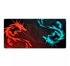 Килимок 300*700 тканинний Red and Blue Dragons з боковою прошивкою, товщина 2 мм, Black, Пакет Килимок 300*700 тканинний Red and Blue Dragons з боковою прошивкою, товщина 2 мм, Black, Пакет
