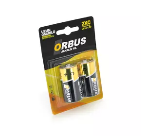 Батарейка лужна Orbus C-R14, 2 штуки у блістері, ціна за блістер Батарейка лужна Orbus C-R14, 2 штуки у блістері, ціна за блістер