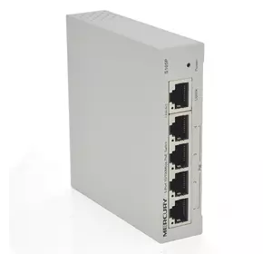 Комутатор POE 48V Mercury S105P 48V 5 портів Ethernet 10/100 Мбіт / сек, БП в комплекті, BOX Q200