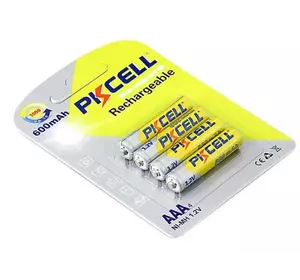 Акумулятор PKCELL 1.2V AAA 600mAh NiMH Rechargeable Battery, 4 штуки в блістері ціна за блістер, Q12 Акумулятор PKCELL 1.2V AAA 600mAh NiMH Rechargeable Battery, 4 штуки в блістері ціна за блістер, Q12