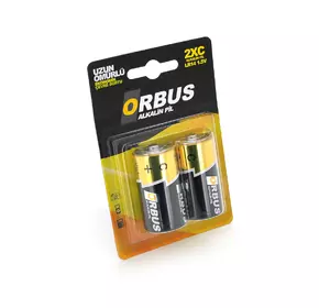 Батарейка лужна Orbus C-R14, 2 штуки у блістері, ціна за блістер