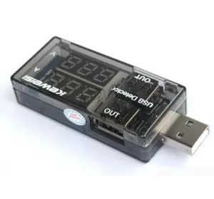 USB тестер Keweisi KWS-V21 напруги (3-8V) та струму (0-3A), Black