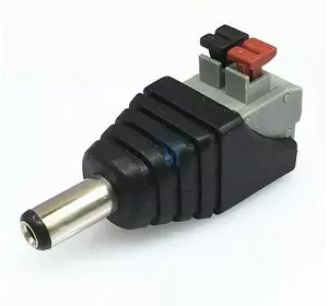 Роз'єм для підключення живлення DC-M (D 5,5x2,1мм) з клемами під ручний зажим під кабель (Black Plug), Q100