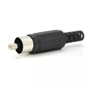 Роз'єм RCA під кабель під пайку (пластмаса) Black Роз'єм RCA під кабель під пайку (пластмаса) Black