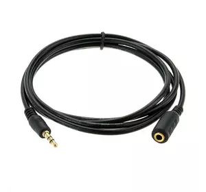 Подовжувач Audio DC3.5 тато-мама 5.0м, GOLD Stereo Jack, (круглий) Black cable, Пакет Q240 Подовжувач Audio DC3.5 тато-мама 5.0м, GOLD Stereo Jack, (круглий) Black cable, Пакет Q240