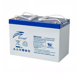 Акумуляторна батарея GEL RITAR DG12-65, Gray Case, 12V 65Ah (350 х 167 х 182) Q1/48 Акумуляторна батарея GEL RITAR DG12-65, Gray Case, 12V 65Ah (350 х 167 х 182) Q1/48