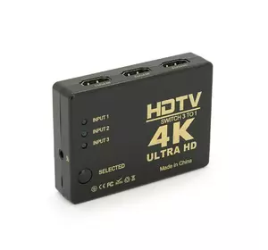 Пасивний HDMI свіч з пультом дистанційного керування IR, 1080р, 1,4 версія, 1 => 3 порту, Blister Пасивний HDMI свіч з пультом дистанційного керування IR, 1080р, 1,4 версія, 1 => 3 порту, Blister