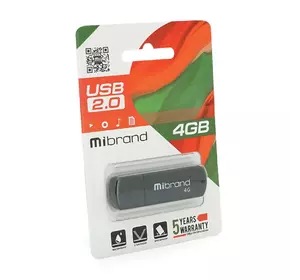 Флеш-накопичувач Mibrand Grizzly, USB 2.0, 4GB, Blister