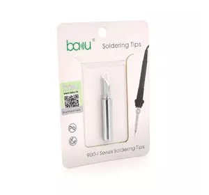 Жало для паяльника BAKKU BK-900M-T-K,silver, 4*6.3mm, мідь, гальванічне покриття, висока теплопровідність, швидке нагрівання, перо широке кутове Жало для паяльника BAKKU BK-900M-T-K,silver, 4*6.3mm, мідь, гальванічне покриття, висока теплопровідність, швидке нагрівання, перо широке кутове
