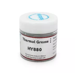 Паста термопровідна HY-880 10g, банку, Grey,> 5,15W / m-K, <0.004 ° C-in² / W, -30 ° ≈340 °, Блистер Q50 Паста термопровідна HY-880 10g, банку, Grey,> 5,15W / m-K, <0.004 ° C-in² / W, -30 ° ≈340 °, Блистер Q50