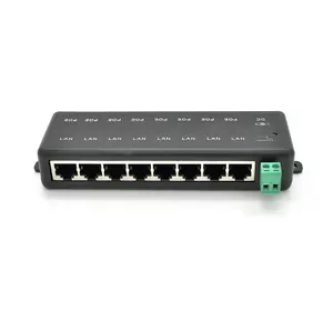 8-портовий POE-інжектор живлення, з 8xRJ45 портами Ethernet 10 / 100Мбит / с, IEEE802.3af / at, 12-48V, PIN45+/78- 8-портовий POE-інжектор живлення, з 8xRJ45 портами Ethernet 10 / 100Мбит / с, IEEE802.3af / at, 12-48V, PIN45+/78-