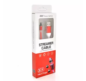 Магнітний кабель світиться USB 2.0 / Lighting, 1m, 2А, RED, OEM