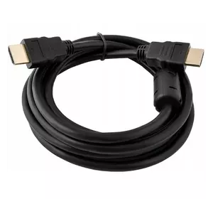 Кабель Merlion HDMI-HDMI HIGH SPEED 2.0m, v1.4, OD-7.5mm, круглий Black, коннектор Black, (Пакет), Q150