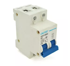 Автоматичний вимикач постійного струму CHCYZO DZ47-63DC-B3, 2P, 3A, 12-125V Автоматичний вимикач постійного струму CHCYZO DZ47-63DC-B3, 2P, 3A, 12-125V