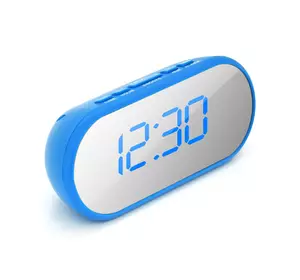Електронний годинник VST-712Y Дзеркальний дисплей, будильник, живлення від кабелю USB, Blue