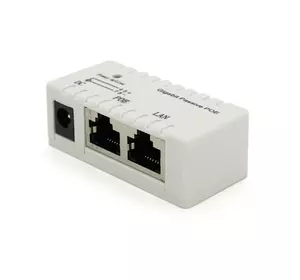 POE інжектор IEEE 802.3af PoE з портом Ethernet 10/100/1000 Мбіт / с, White POE інжектор IEEE 802.3af PoE з портом Ethernet 10/100/1000 Мбіт / с, White