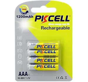 Акумулятор PKCELL 1.2V AAA 1200mAh NiMH Rechargeable Battery, 4 штуки в блістері ціна за блістер, Q12