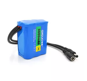 Акумуляторна батарея літієва QiSuo 24V 3A з елементами Li-ion 18650, DC5.5x2.1, (56x38x70mm) Акумуляторна батарея літієва QiSuo 24V 3A з елементами Li-ion 18650, DC5.5x2.1, (56x38x70mm)