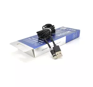 Магнітний кабель PiPo USB 2.0 / Micro, 2m, 2А, тканинна оплетка, броньований, знімач, Black, BOX
