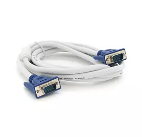 Кабель Merlion VGA 3 + 4 1.5m, male to male (тато-тато), 1 ферит, біло-синій, пакет Q200 Кабель Merlion VGA 3 + 4 1.5m, male to male (тато-тато), 1 ферит, біло-синій, пакет Q200