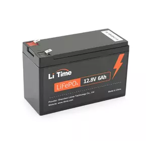 Акумуляторна батарея Li-TIME LiFePO4 12.8V 6Ач 76Wh,BMS 6A F2, 151*65*94mm Акумуляторна батарея Li-TIME LiFePO4 12.8V 6Ач 76Wh,BMS 6A F2, 151*65*94mm